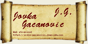 Jovka Gačanović vizit kartica